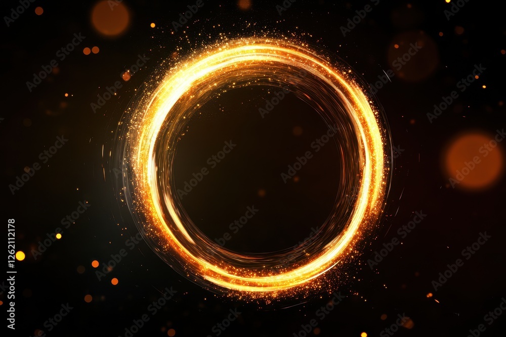 Poster abstract circle bokeh effect creates a captivating visual experience with glowing lights, abstract c