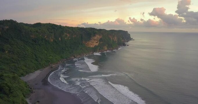 Drone Aerial Parangtritis Beach of Yogyakarta Indonesia