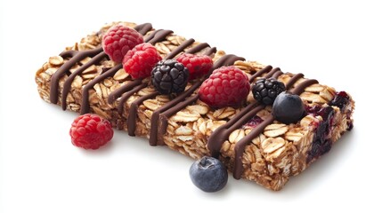 Chocolate Covered Granola Bar with Berries - A Healthy and Delicious Snack
