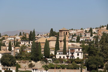 Naklejka premium Panorama view of the Spanish city of Granada, Andalusia, Spain 