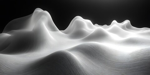 Fototapeta premium Abstract snow landscape, dark background, soft light