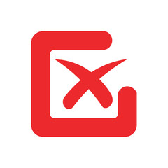 Obraz premium Cross Mark Icon