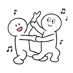 楽しくダンスを踊っている棒人間