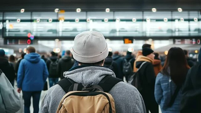 International Airport Busy with Diverse Travelers and Activities