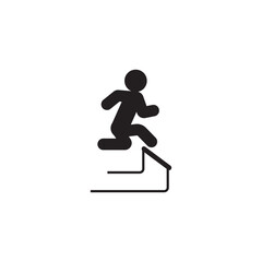 obstacle course running sport icon vector illustration design