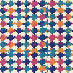 Fototapeta premium Vibrant Geometric Mosaic Puzzle Pattern Wallpaper Design
