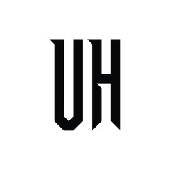 VH monogram logo design letter text name symbol monochrome logotype alphabet character simple logo