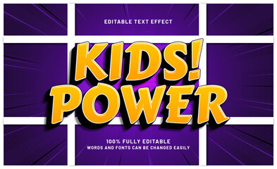 Obraz premium kids power editable text effects with a comic and kids theme