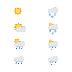 weather, icon, cloud, vector, sun, rain, symbol, set, illustration, meteorology,