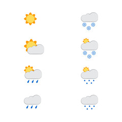 Obraz premium weather, icon, cloud, vector, sun, rain, symbol, set, illustration, meteorology,