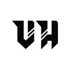 VH monogram logo design letter text name symbol monochrome logotype alphabet character simple logo