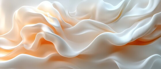 Fototapeta premium Abstract cream silk waves, flowing fabric texture, elegant background, design
