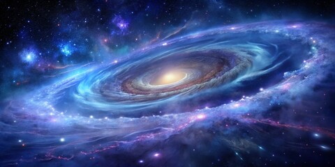 Stunning Spiral Galaxy with Vibrant Cosmic Swirls and Stars