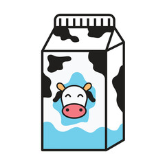 Cow Milk Box Illustration
