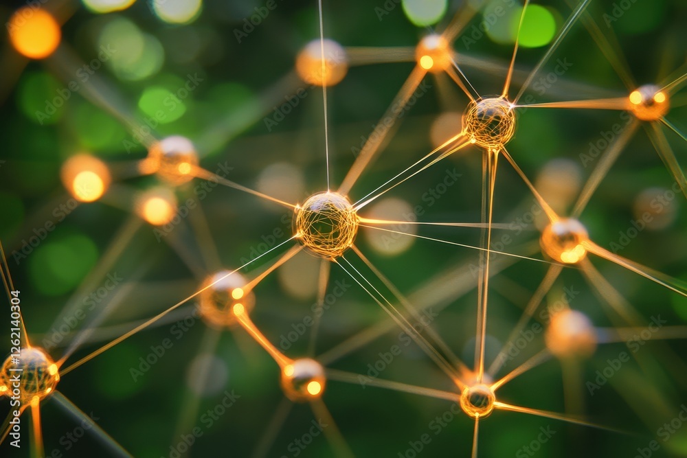 Leinwandbilder exploring a network of connections representing a digital brain in a serene environment, network of 