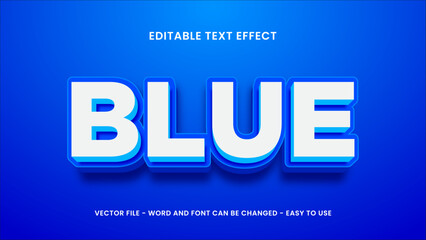 Blue text effect  editable clean 3d text effect