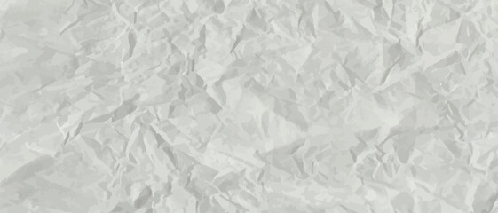 Crumpled grey paper texture. Abstract light background with wrinkled cardboard texture. Vector illustration horizontal fold crumpled empty white paper template for posters and banners