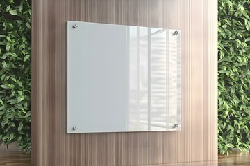 Fototapeta premium Realistic Glass Signage Mock-Up with Blank Space for Custom Design