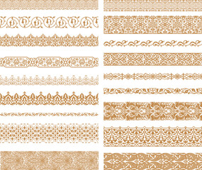 Arabic oriental ornament. Seamless floral pattern. Arabian border