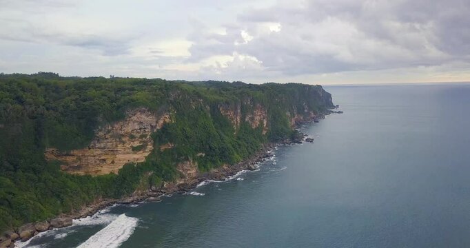 Drone Aerial Parangtritis Beach of Yogyakarta Indonesia