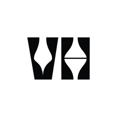 VH monogram logo design letter text name symbol monochrome logotype alphabet character simple logo