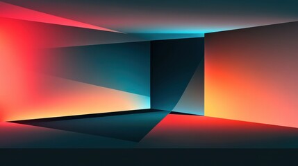 Fototapeta premium Futuristic Abstract Interior with Colorful Light and Shadows