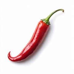 Fresh Red Chili Pepper Isolated on White Background for Culinary Use