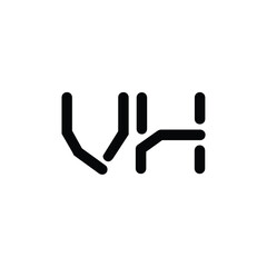 VH monogram logo design letter text name symbol monochrome logotype alphabet character simple logo