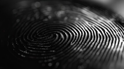 Close-up fingerprint whorl, forensic science background