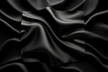 Obraz premium Black Silk Fabric Draped Luxuriously Showing Texture