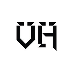 VH monogram logo design letter text name symbol monochrome logotype alphabet character simple logo