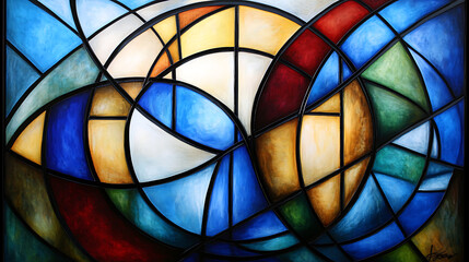 Fototapeta premium Intersecting Spheres in Glass Like Texture Abstract Geometric Composition Artistic Presentation