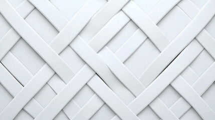 Obraz premium Interwoven White Ribbons Abstract Background Diagonal Bands Elegant Seamless Lattice Pattern