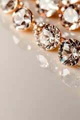 Fototapeta premium Elegant arrangement of sparkling crystals reflecting light, show