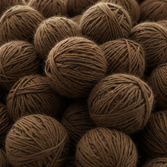 Close-up of Yarn Balls Wool in Fabric Shop. Yarns tightly wound. Perfect for projects related to knitting, crafts, or cozy textures. Materials for needlework, for knitting and crocheting. 