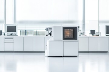 Fototapeta premium Sleek kitchen with modern appliances and bright, minimalistic de