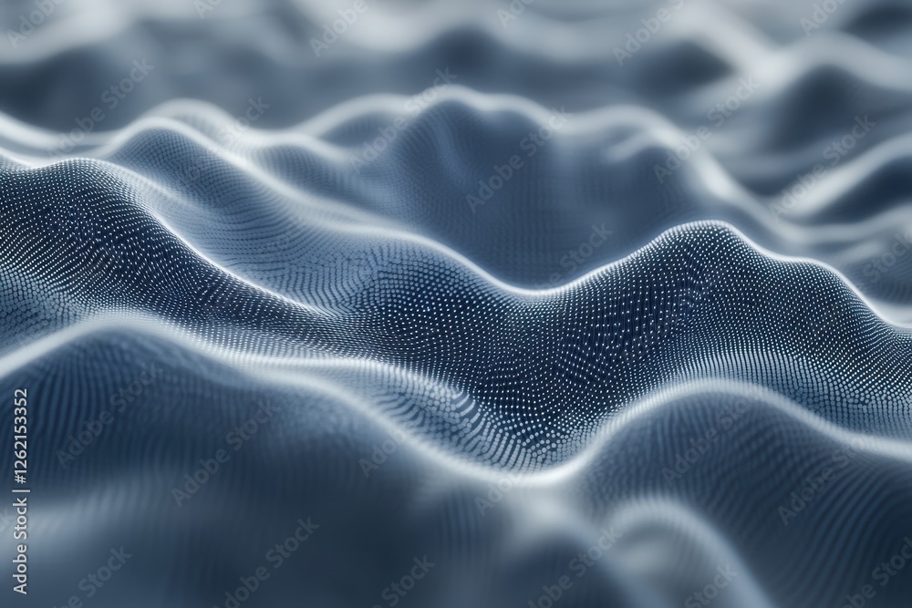 Aufkleber abstract depiction of dynamic data flowing over a mesh network in a serene digital landscape, 4k abs