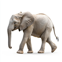 Fototapeta premium Elephant walking peacefully through a bright, open space during daylight hours in a serene environment