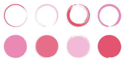 筆　丸　ピンク　見出し　あしらい　フレーム　セット