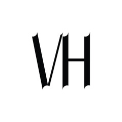 VH monogram logo design letter text name symbol monochrome logotype alphabet character simple logo