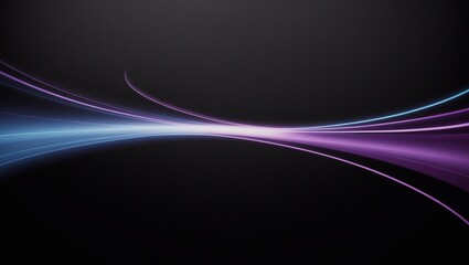  On a dark black background, an abstract gradient of purple and blue features curving lines, streaks of motion, and a light speed effect.