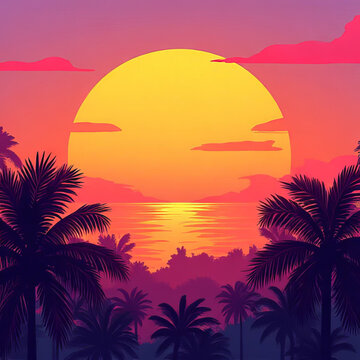 sunset on the beach