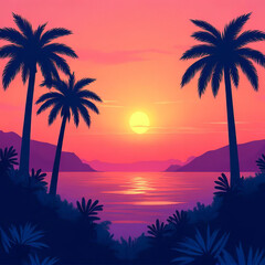 sunset on the beach