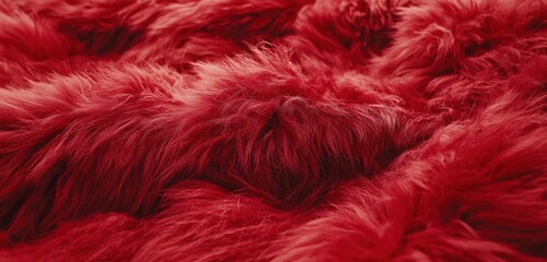 Obraz premium Rich in texture, the dense red fur boasts rugged patterns and fluffy layers that enhance its tactile appeal.