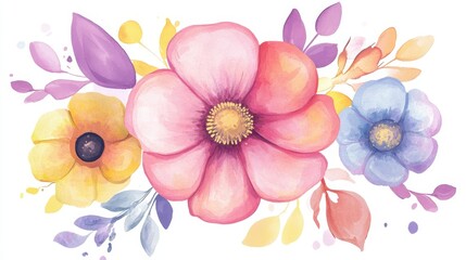 Colorful Watercolor Floral Arrangement