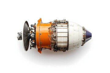 Fototapeta premium Jet Engine Top View, Isolated on White Background