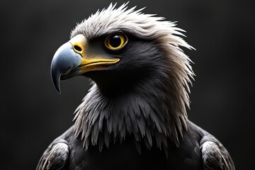 Fototapeta premium Close-up of a Majestic Eagle's Head and Feathers