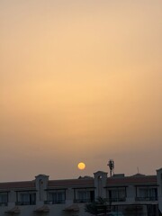 sunset over the city