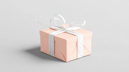 Obraz premium Beautiful gift box on gray background