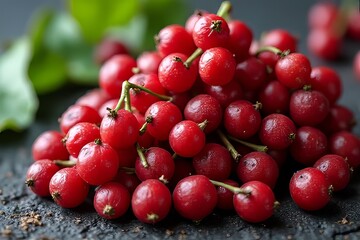 Obraz premium Close Up of Fresh Red Berries, Healthy and Delicious
